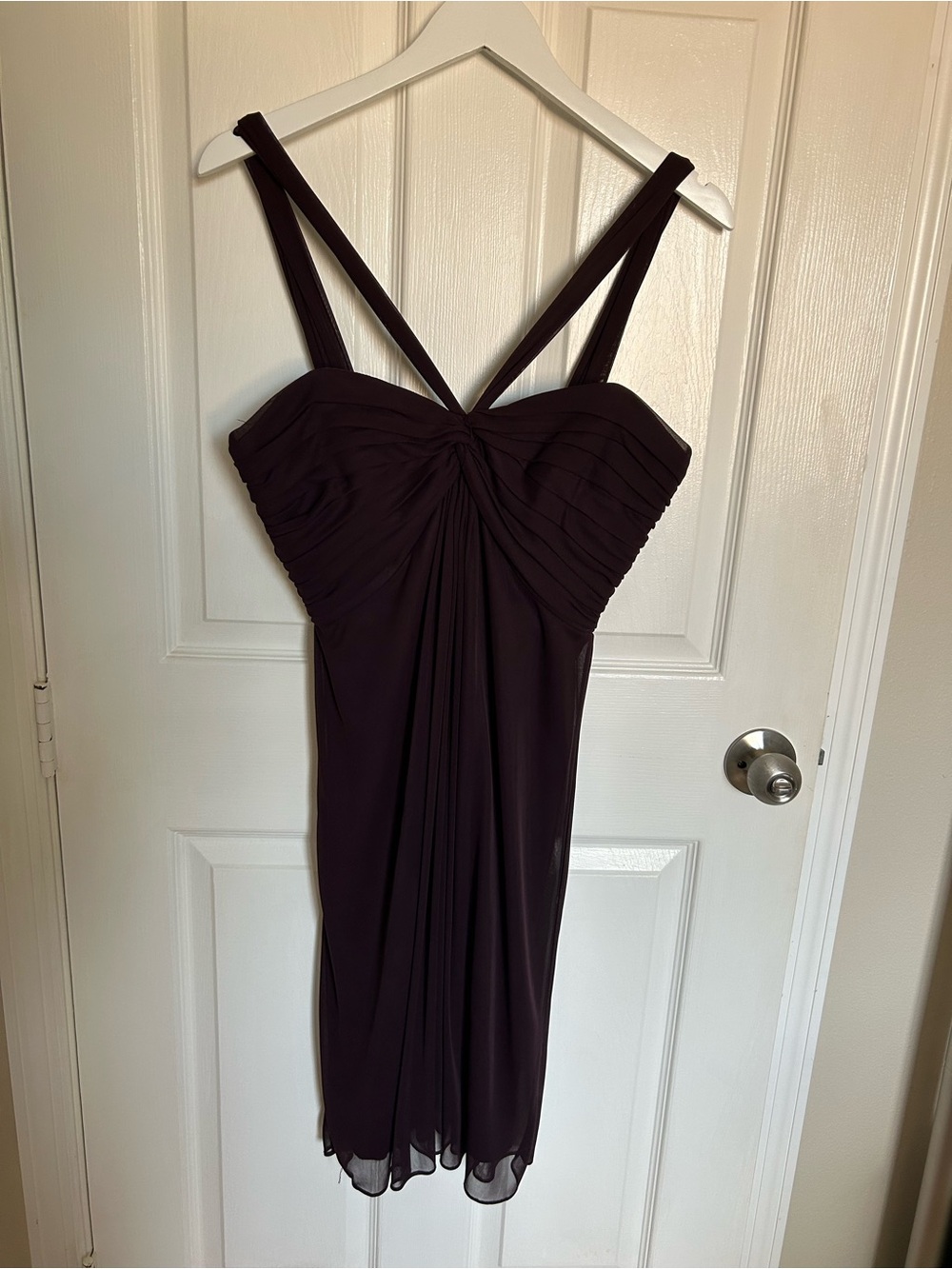 Alex Evenings Plum Double-Strap Midi Dress